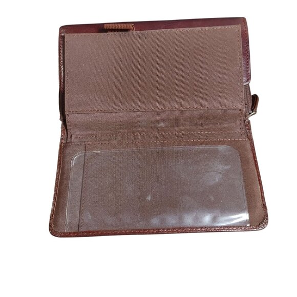 Leather Brown Wallet Vintage Wilson Multiple Compartments Snap Closure Organizer - Picture 8 of 12